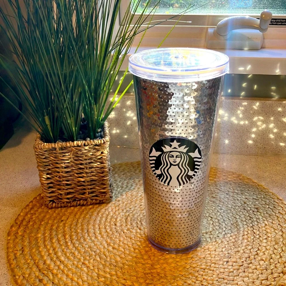Starbucks Silver Sequin 24 oz. Venti Cold Cup Tumbler